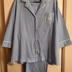 Ralph Lauren Blue and White Striped pajama set